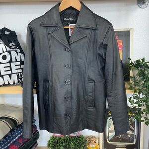 90’s Michael Michelle Genuine Leather Coat size Women’s Small